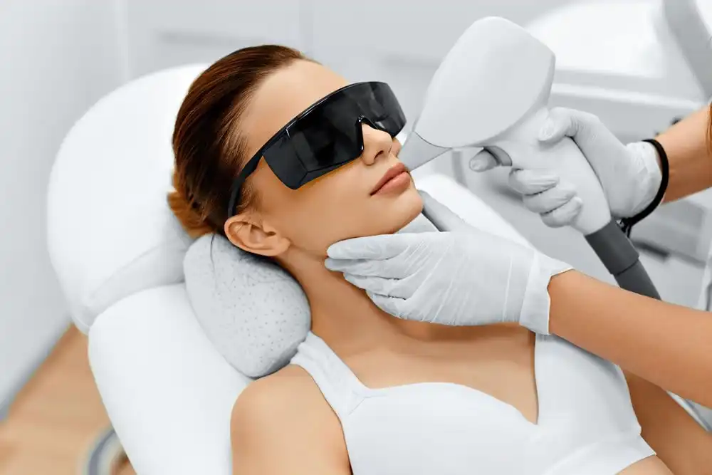 Laser Hair Removal Hair and Beauty Salon where woman is receiving treatment